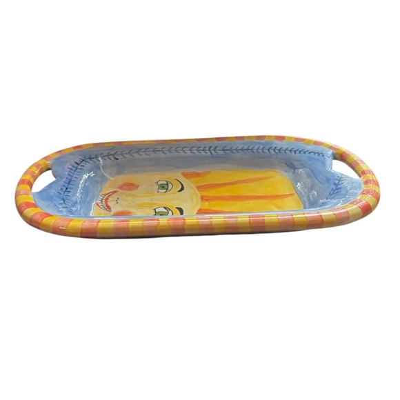 Handpainted, Artist Signed Colorful Ceramic Tray. - Picture 4 of 7